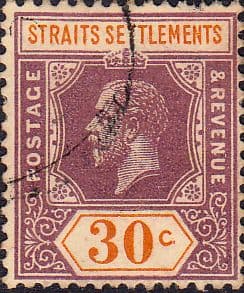 Straits Settlements 1921 King George V SG 235a Fine Used