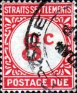 Straits Settlements 1924 Postage Due Stamps SG D4 Fine Used