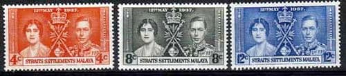 Straits Settlements 1937 King George VI Coronation Fine Mint