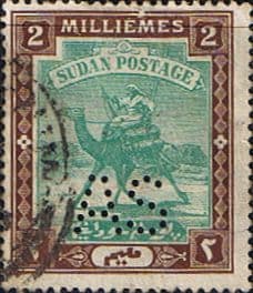 Sudan 1913 Camel Postman Army Service Punctured AS SG A 18 Fine Used