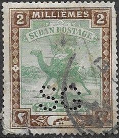 Sudan 1913 Camel Postman Official Punctured SG O13 Fine Used