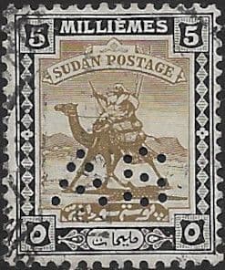 Sudan 1922 Small Camel Postman AS Punctured SG A27 Fine Used