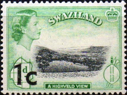 Swaziland 1961 SG 66 HighVeld View Decimal Surcharge Fine Mint