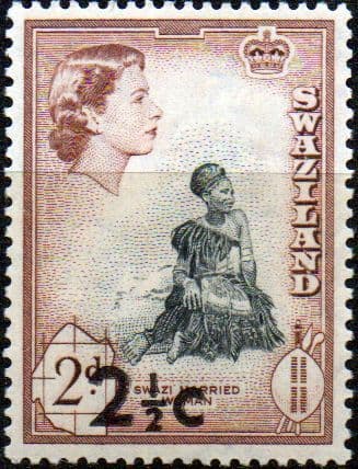 Swaziland 1961 SG 68 Swazi Married Woman Decimal Surcharge Fine Used