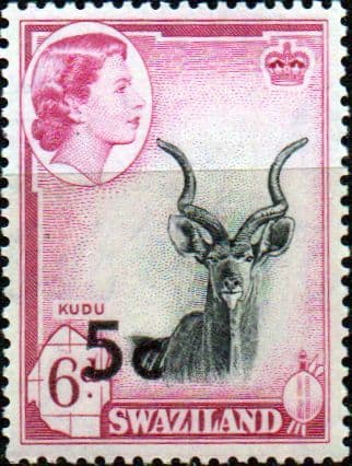 Swaziland 1961 SG 72 Kudu Decimal Surcharge Fine Mint1
