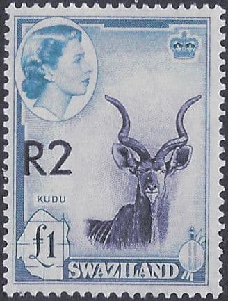 Swaziland 1961 SG 77a Swazi Warrior Decimal Surcharge Fine Mint