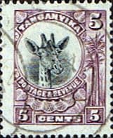 Tanganyika 1922 Giraffe SG 74 Fine Used