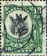 Tanganyika 1922 Giraffe SG 75 Fine Used