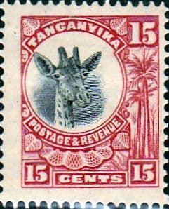 Tanganyika 1922 Giraffe SG  76 Fine Mint