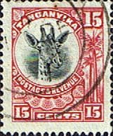 Tanganyika 1922 Giraffe SG 76 Fine Used