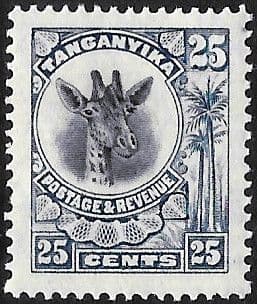 Tanganyika 1925 Giraffe SG  91 Fine Mint