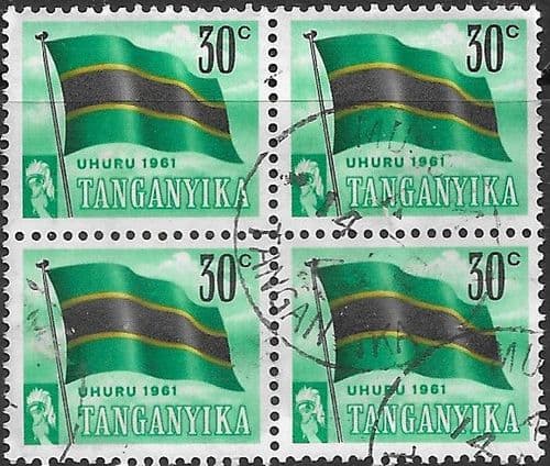 Tanganyika 1961 Independence Block of 4 SG 112 Fine Used