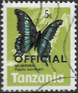Tanzania 1973 Butterflies Official SG O40 Fine Used
