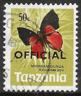 Tanzania 1973 Butterflies Official SG O44 Fine Used