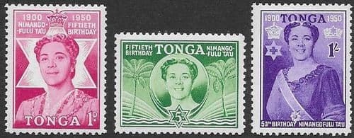 Tonga 1950 Queen Salote 50th Birthday set Fine Mint