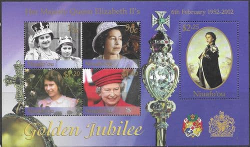 Tonga Niuafoou 2002 Golden Jubilee Miniature Sheet Fine Mint