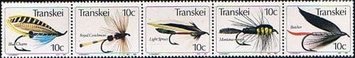 Transkei 1982 Fishing Flies Strip Fine Mint