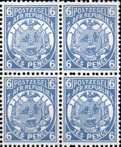Transvaal 1885 Arms SG 182 Second Republic Fine Mint Block of 4