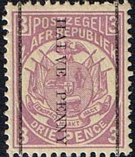 Transvaal 1885 SG 192 Half Penney Surcharge Going Downwards Fine Mint