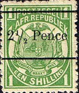 Transvaal 1893 SG 198 2 1/2d. Surcharged Fine Mint