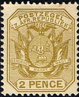 Transvaal 1895 SG 207 Coat of Arms Wagon with Pole and Flags Fine Mint