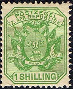 Transvaal 1895 SG 211 Coat of Arms Wagon with Pole and Flags Fine Mint