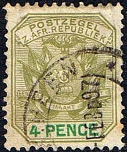 Transvaal 1896 SG 221 Coat of Arms Wagon and Flags Fine Used