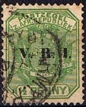 Transvaal 1900 SG 226 Coat of Arms with V.R.I. Overprint Fine Used