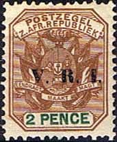 Transvaal 1900 SG 228 Coat of Arms with V.R.I. Overprint Fine Mint