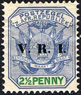 Transvaal 1900 SG 229 Coat of Arms with V.R.I. Overprint Fine Mint