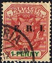 Transvaal 1901 SG 239 Coat of Arms with ERI Overprint Fine Used