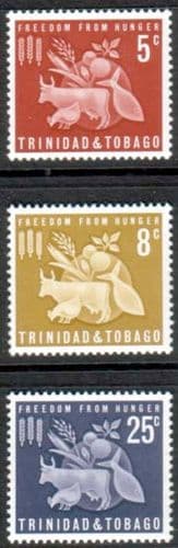 Trindad and Tobago 1963 Freedom From Hunger Set Fine Mint