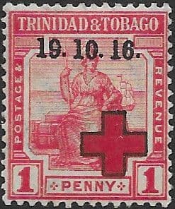 Trinidad and Tobago 1916 Red Cross Overprint SG 175 Fine Mint