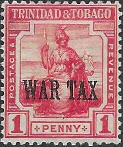 Trinidad and Tobago 1917 WAR TAX Overprint SG 176 Fine Mint