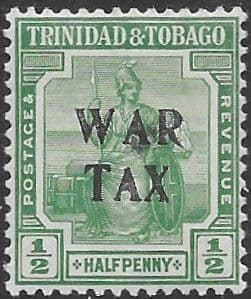 Trinidad and Tobago 1917 WAR TAX Overprint SG 177 Fine Mint