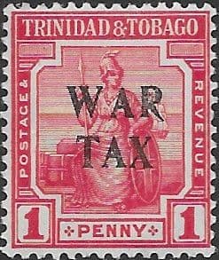 Trinidad and Tobago 1917 WAR TAX Overprint SG 178 Fine Mint