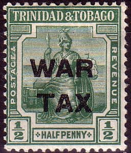 Trinidad and Tobago 1917 WAR TAX Overprint SG 181 Fine Mint