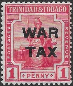 Trinidad and Tobago 1917 WAR TAX Overprint SG 182 Fine Mint