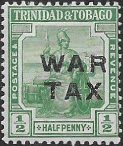 Trinidad and Tobago 1917 WAR TAX Overprint SG 183 Fine Mint