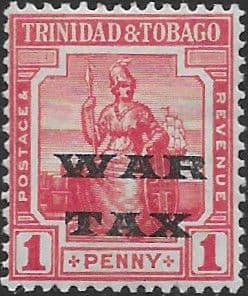 Trinidad and Tobago 1918 WAR TAX Overprint SG 186 Fine Mint