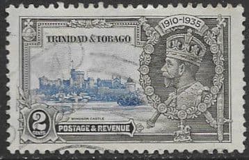Trinidad and Tobago 1935 Silver Jubilee SG 239a Extra Flag Staff Fine Used