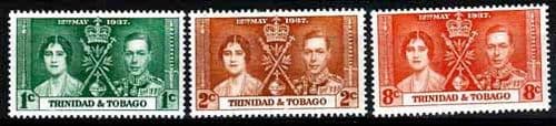 Trinidad and Tobago 1937 King George VI Coronation Set Fine Mint