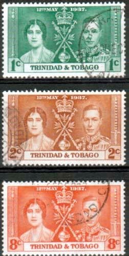 Trinidad and Tobago 1937 King George VI Coronation Set Fine Used