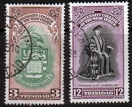 Trinidad and Tobago 1951 British West Indies University College Set Fine Used