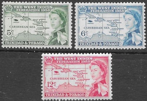 Trinidad and Tobago 1958 B W I Federation Set Fine Mint