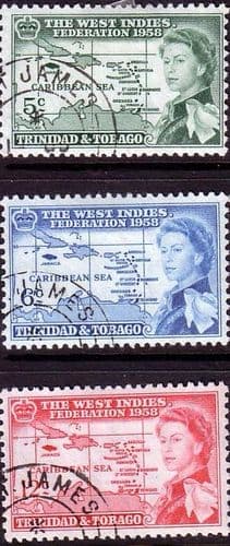 Trinidad and Tobago 1958 B W I Federation Set Fine Used