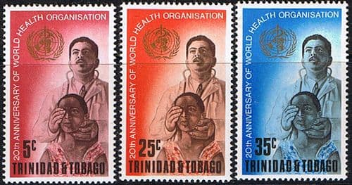 Trinidad and Tobago 1968 World Health 20th Anniversary Set Fine Mint