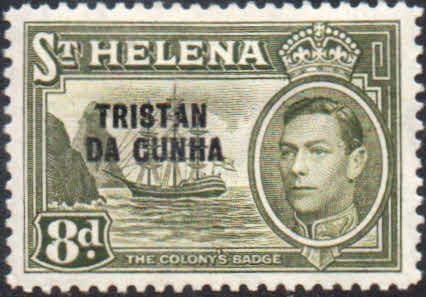 Tristan Da Cunha 1952 St Helena Overprint SG 8 Fine Mint