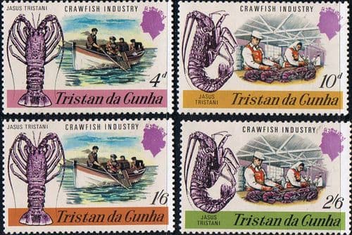 Tristan Da Cunha 1970 Crayfish Industry Set Fine Mint