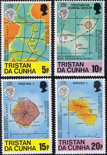 Tristan Da Cunha 1980 Map Set Fine Mint